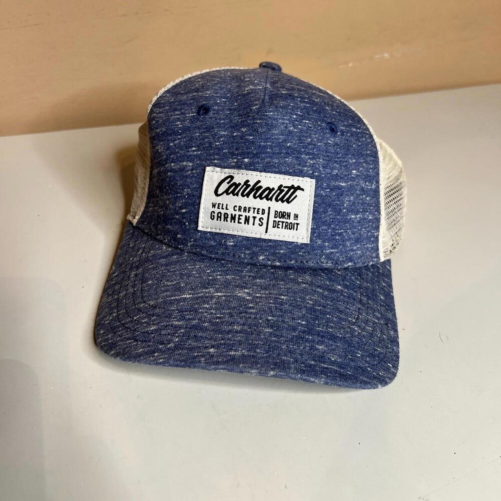 Carhartt Blue and Cream Mesh Back Trucker Hat